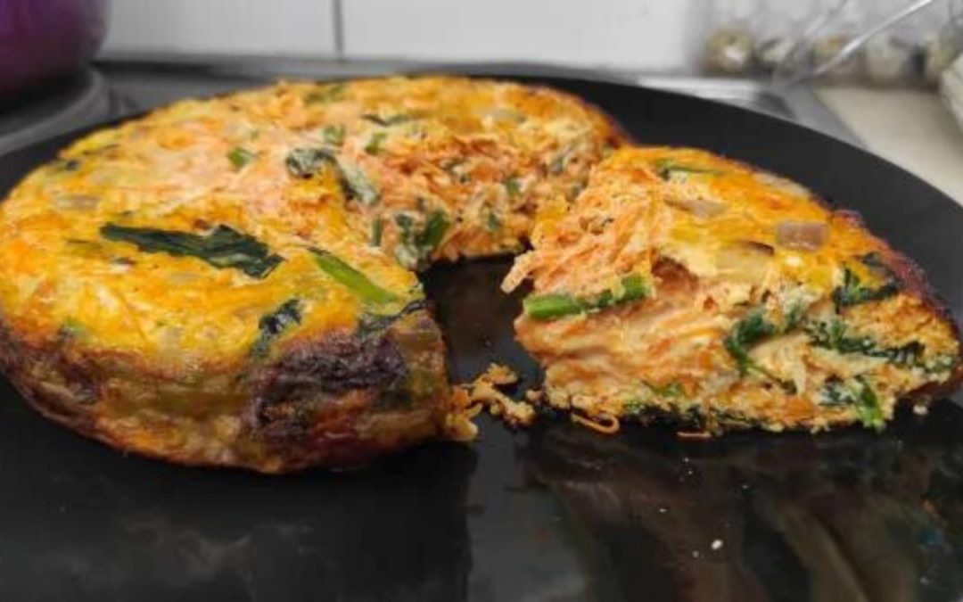 RECETA: TORTILLA DE ESPINACA Y ZANAHORIA.