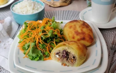 Papa rellena con arroz